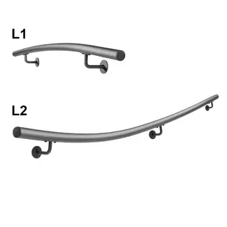 Gebogen Trapleuningset Zwart Rond foto 1