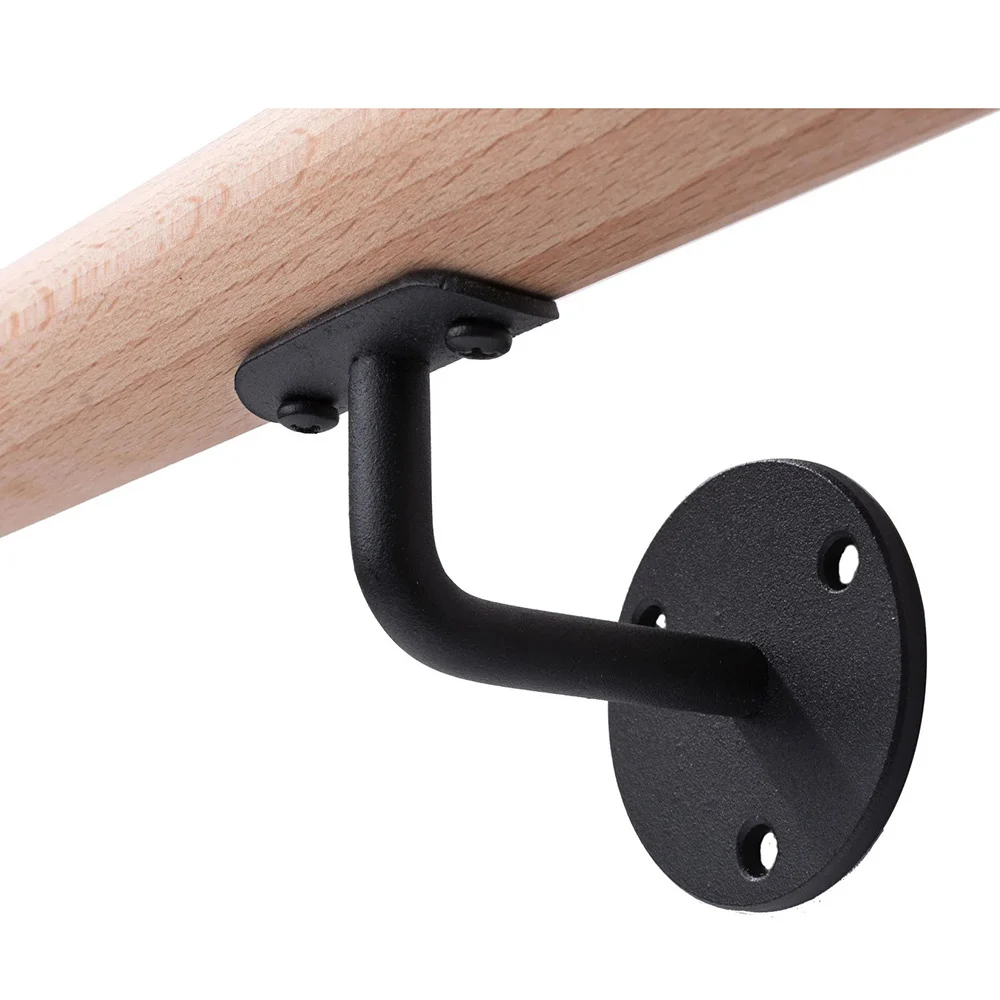 Houten trapleuning met houders foto 3